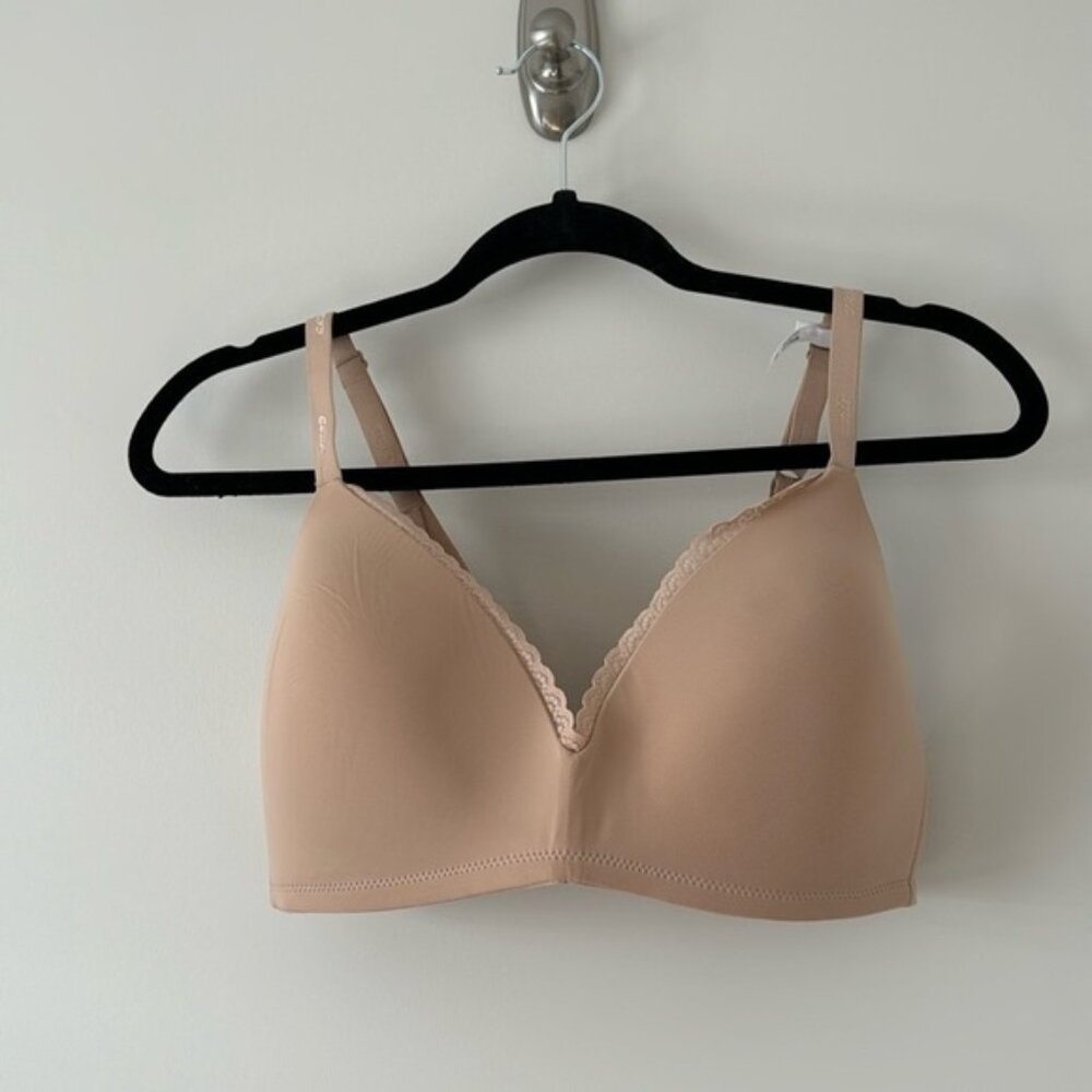 Aerie Women Beige Lace Trim Bra Plus Size 38C